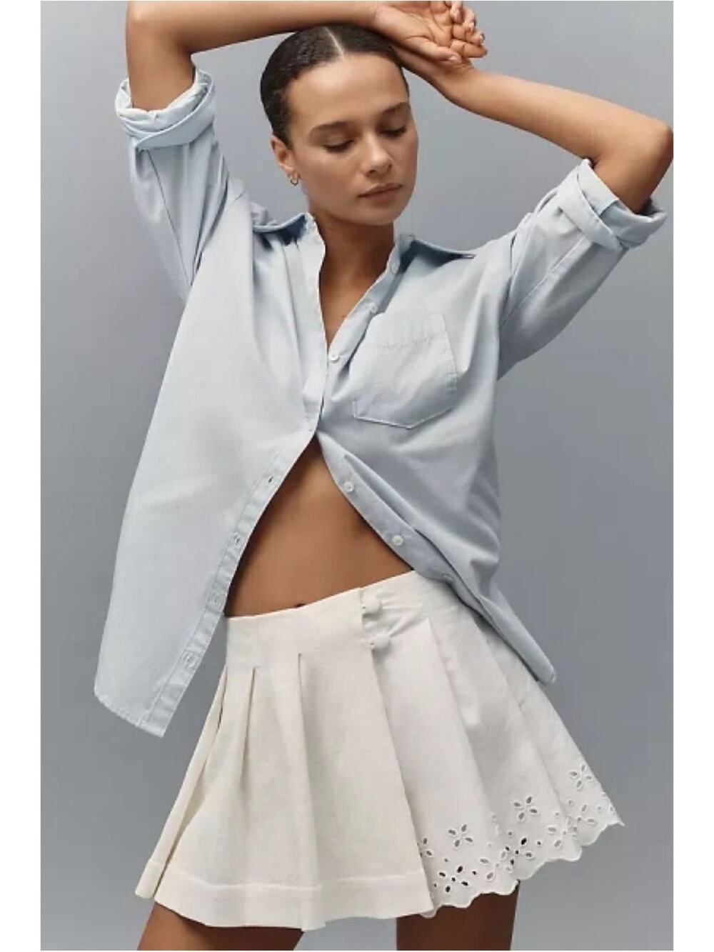 Anthropologie Kiki Printed Pleated Skort by Maeve
